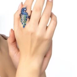 Latelita Peacock Cocktail Ring Silver 8 Latelita Peacock Cocktail Ring Silver -Ornavique Sales peacock cocktail ring silver 992366