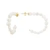 Latelita Pearl Beaded Hoop Earrings Gold