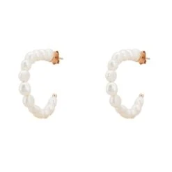 Latelita Pearl Beaded Hoop Earrings Rosegold -Ornavique Sales pearl beaded hoop earrings rosegold 203713