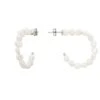 Latelita Pearl Beaded Hoop Earrings Silver