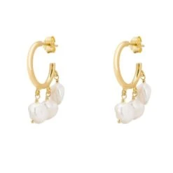 Latelita Pearl Cluster Drop Hoop Earrings Gold 6 Latelita Pearl Cluster Drop Hoop Earrings Gold -Ornavique Sales pearl cluster drop hoop earrings gold 684516