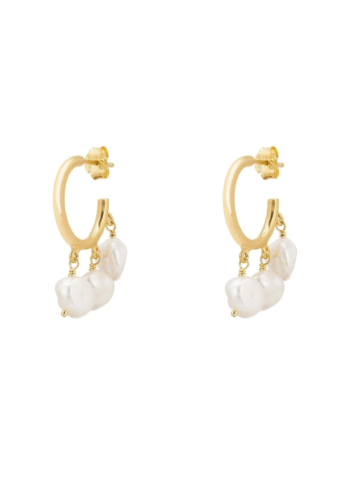 Latelita Pearl Cluster Drop Hoop Earrings Gold 3 Latelita Pearl Cluster Drop Hoop Earrings Gold - Image 3