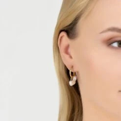 Latelita Pearl Cluster Drop Hoop Earrings Gold 5 Latelita Pearl Cluster Drop Hoop Earrings Gold -Ornavique Sales pearl cluster drop hoop earrings gold 787524