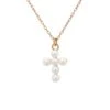 Latelita Pearl Cross Necklace Rosegold