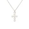 Latelita Pearl Cross Necklace Silver