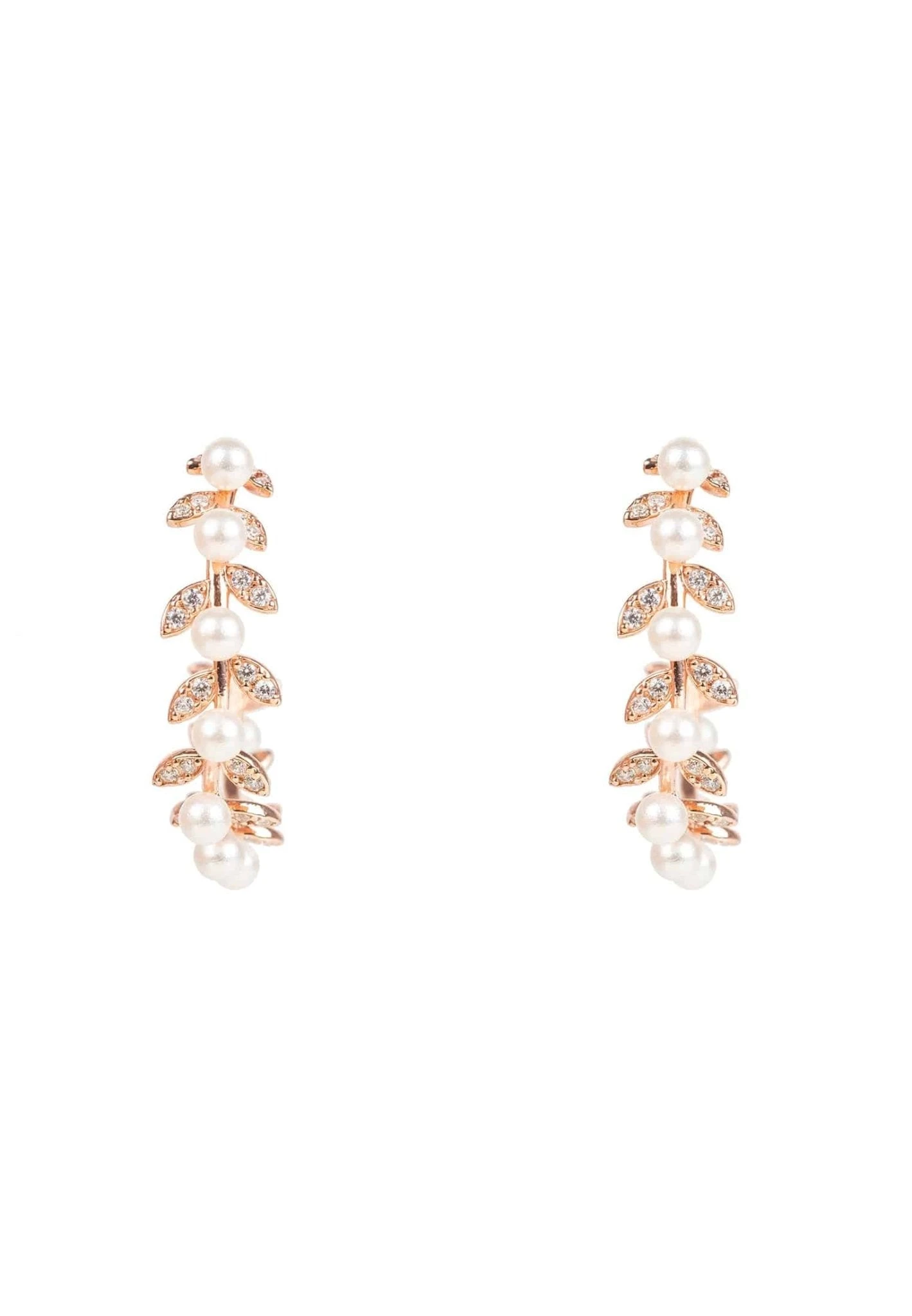Latelita Pearl Laurel Hoop Earrings Rosegold 3 Latelita Pearl Laurel Hoop Earrings Rosegold - Image 3