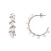 Latelita Pearl Laurel Hoop Earrings Silver