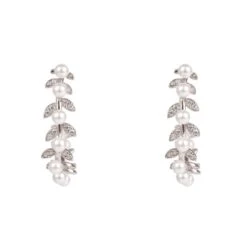 Latelita Pearl Laurel Hoop Earrings Silver 7 Latelita Pearl Laurel Hoop Earrings Silver -Ornavique Sales pearl laurel hoop earrings silver 878834