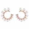 Latelita Pearl Sweeping Hoop Earrings Rosegold