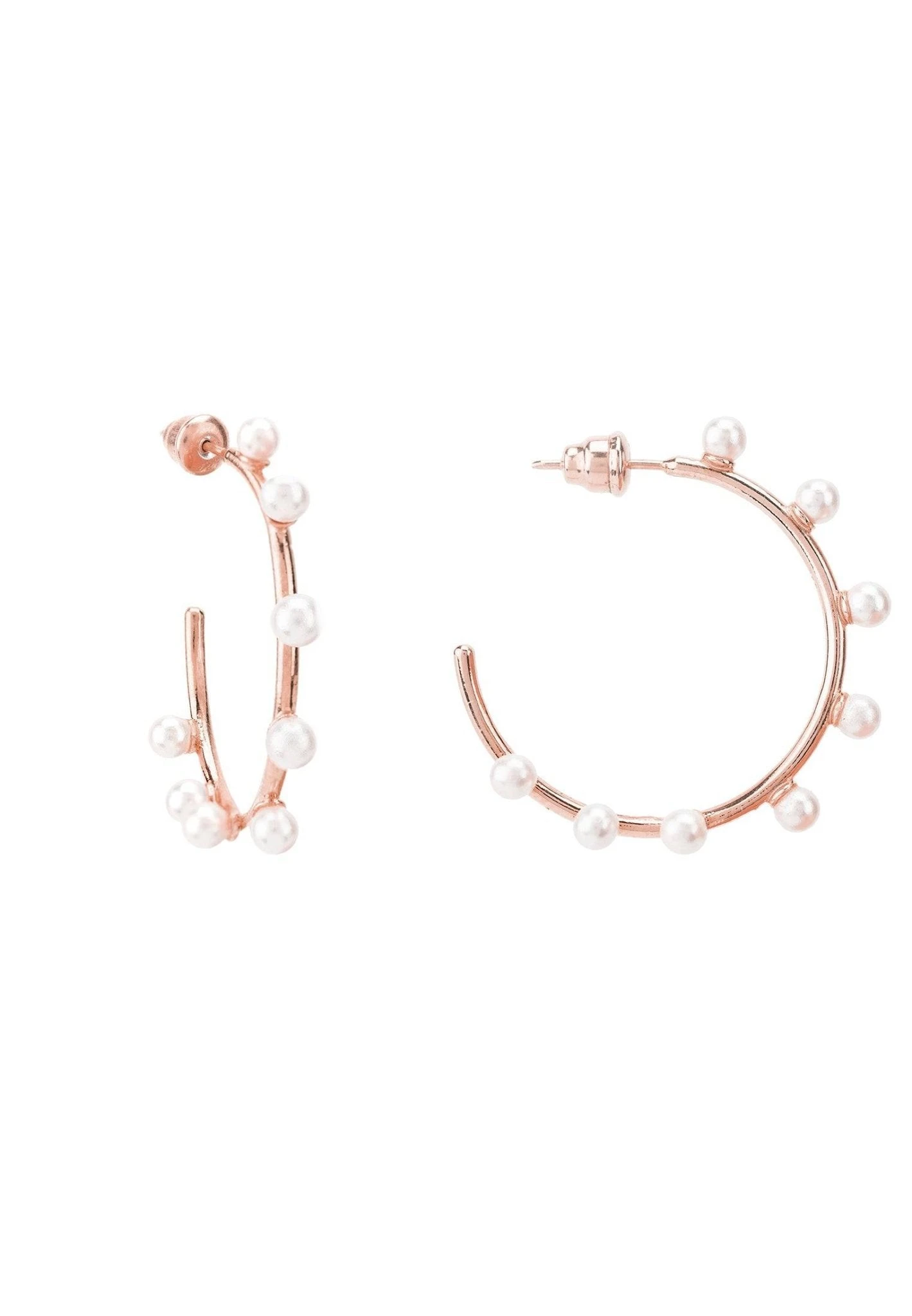 Latelita Pearly Hoops Rosegold 1 Latelita Pearly Hoops Rosegold