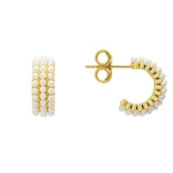 Latelita Pearly Queen Hoop Earrings Gold -Ornavique Sales pearly queen hoop earrings gold 183183