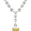 Latelita Penelope Lemon Topaz Statement Necklace Silver