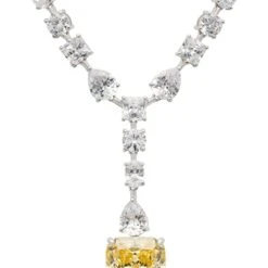 Latelita Penelope Lemon Topaz Statement Necklace Silver