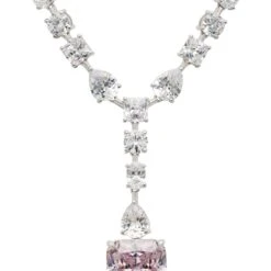 Latelita Penelope Morganite Statement Necklace Silver