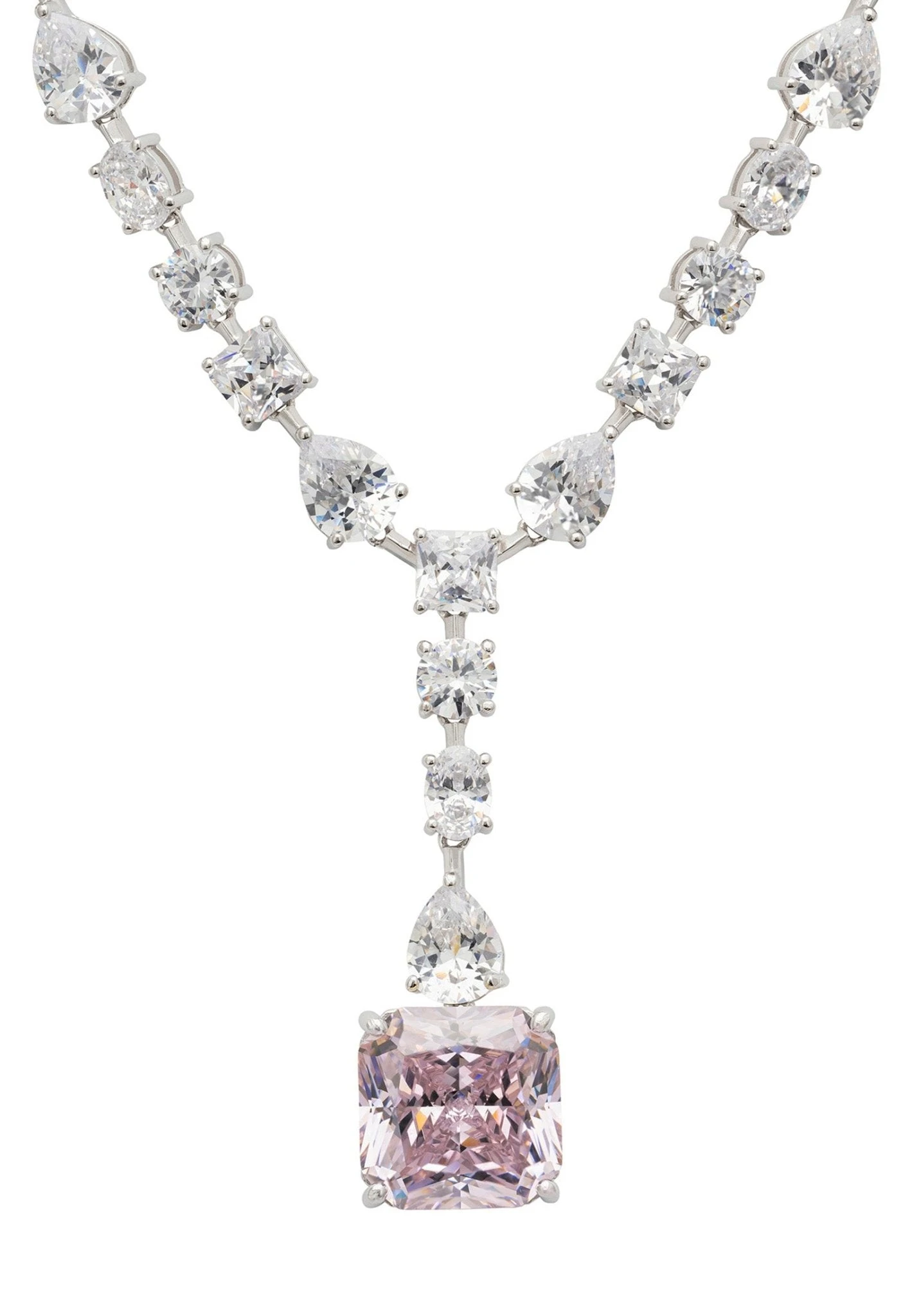 Latelita Penelope Morganite Statement Necklace Silver 1 Latelita Penelope Morganite Statement Necklace Silver