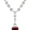 Latelita Penelope Ruby Statement Necklace Silver