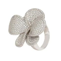 Latelita Petal Cascading Cocktail Ring Silver