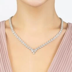 Latelita Petal Tennis Necklace Silver -Ornavique Sales petal tennis necklace silver 348676