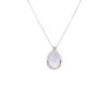 Latelita Petite Drop Necklace Silver Rose Quartz Hydro