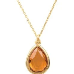 Latelita Pisa Mini Teardrop Necklace Gold Citrine