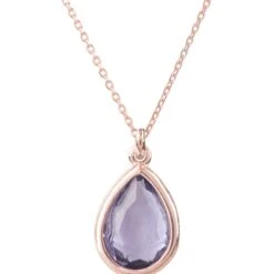 Latelita Pisa Mini Teardrop Necklace Rosegold Amethyst