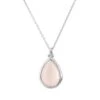 Latelita Pisa Mini Teardrop Necklace Silver Rose Quartz
