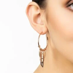 Ornavique Sales -Ornavique Sales pocahontas hoop earrings white cz rosegold 603275