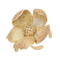 Latelita Poppy Flower Lemon Ring Gold