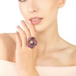 Latelita Poppy Flower Red Ring Gold -Ornavique Sales poppy flower red ring gold 568835