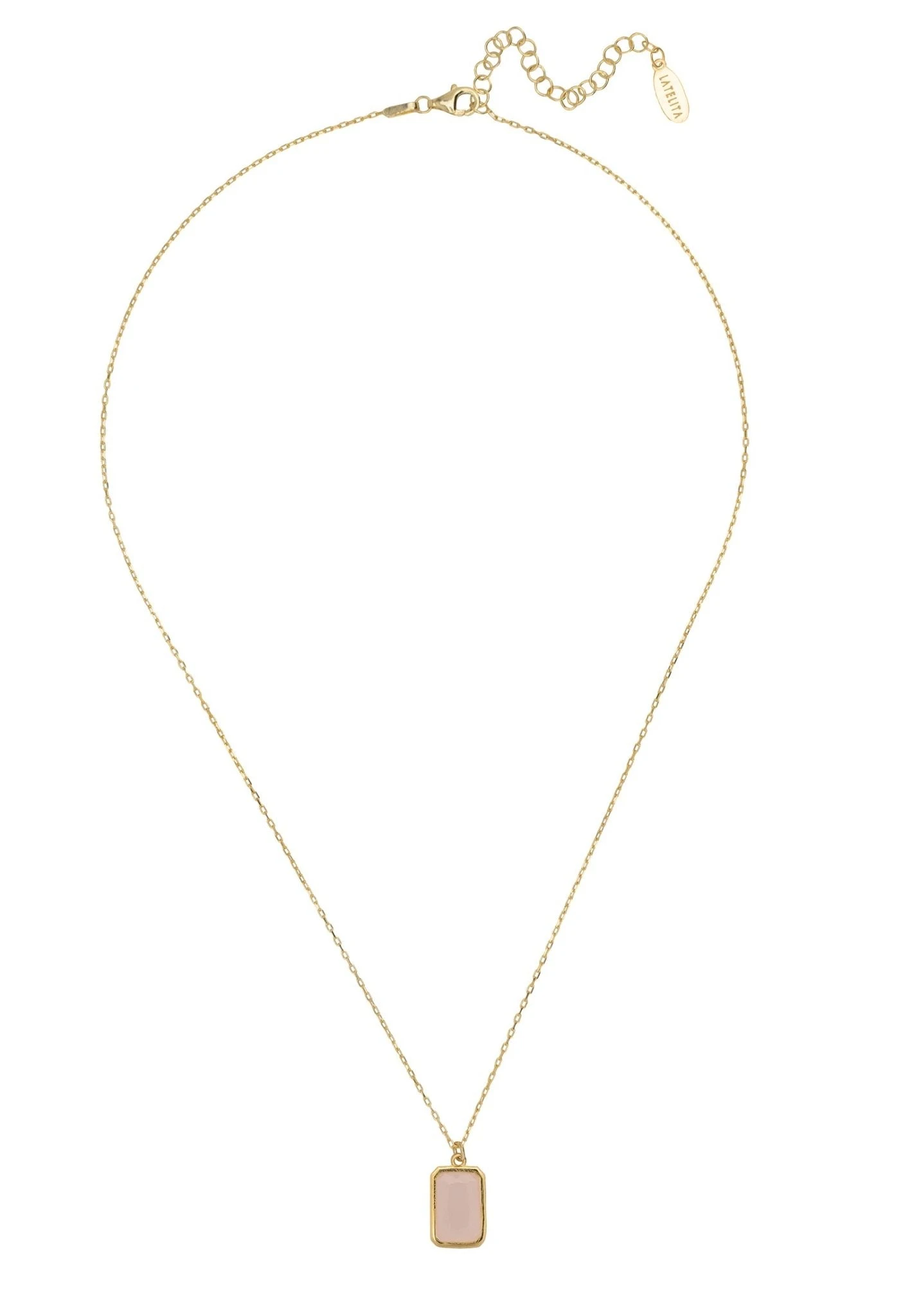 Latelita Portofino Necklace Gold Rose Quartz 3 Latelita Portofino Necklace Gold Rose Quartz - Image 3