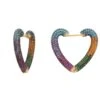 Latelita Rainbow Heart Huggie Earrings Gold
