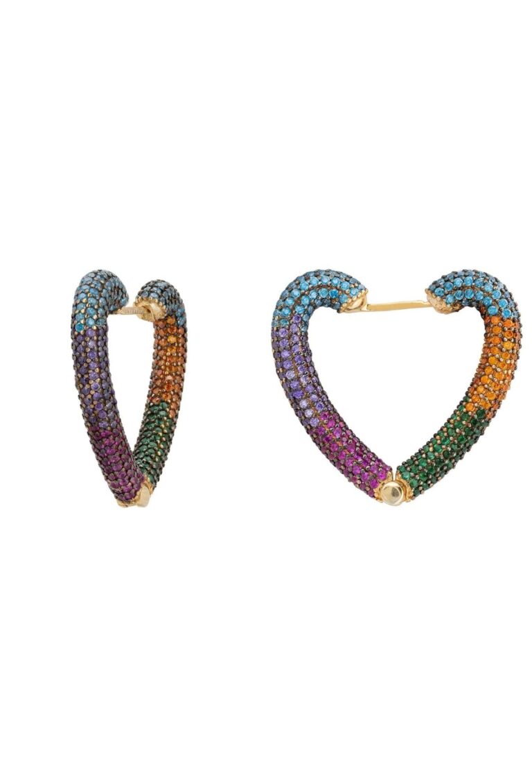 Ornavique Sales -Ornavique Sales rainbow heart huggie earrings gold 105585 768x1108 1