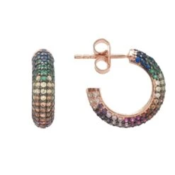 Latelita Rainbow Hoop Earrings Rosegold -Ornavique Sales rainbow hoop earrings rosegold 521207