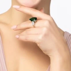 Latelita Rania Teardrop Gemstone Ring Silver Emerald -Ornavique Sales rania teardrop gemstone ring silver emerald 185507