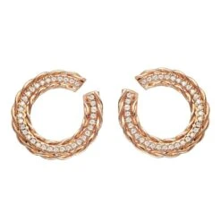 Latelita Rope Twisted Flax Sweeping Hoop Earrings Rosegold -Ornavique Sales rope twisted flax sweeping hoop earrings rosegold 313186