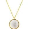 Latelita Round Mother Of Pearl Locket Pendant Necklace Gold
