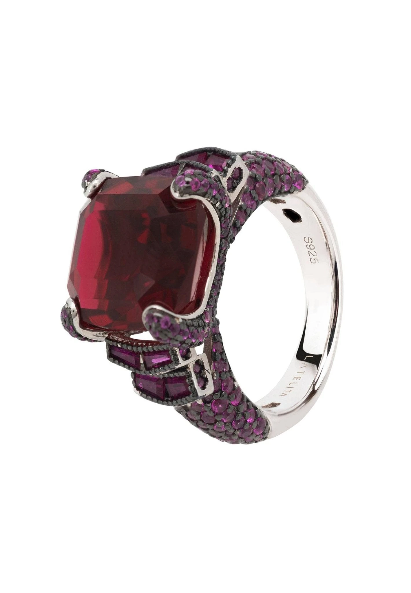 Latelita Seasons Cocktail Ring Autumn Ruby Silver 1 Latelita Seasons Cocktail Ring Autumn Ruby Silver