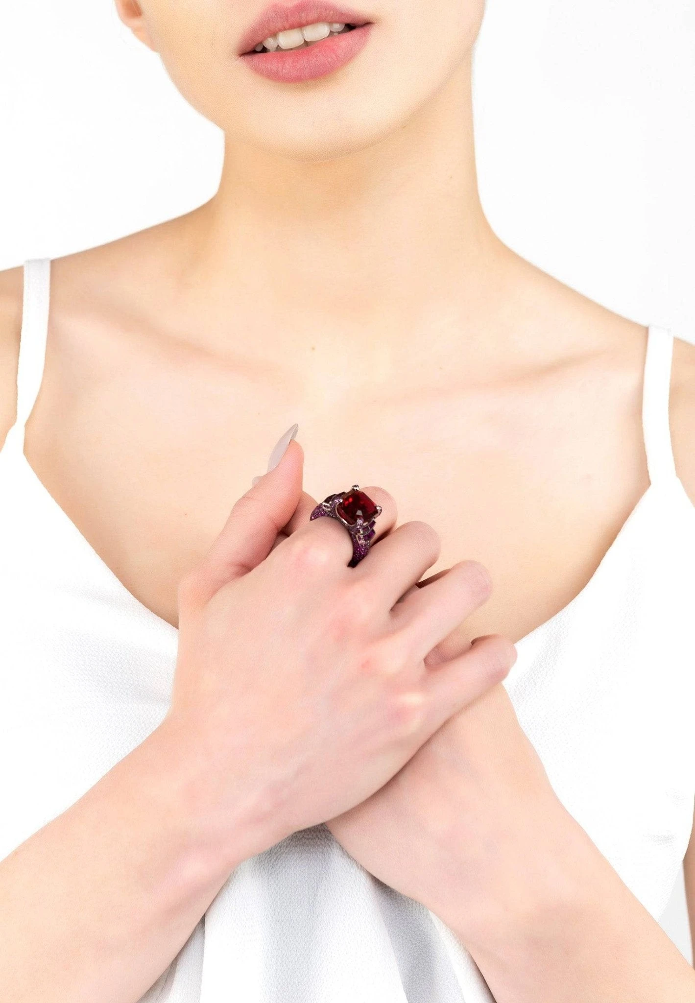 Latelita Seasons Cocktail Ring Autumn Ruby Silver 4 Latelita Seasons Cocktail Ring Autumn Ruby Silver - Image 4