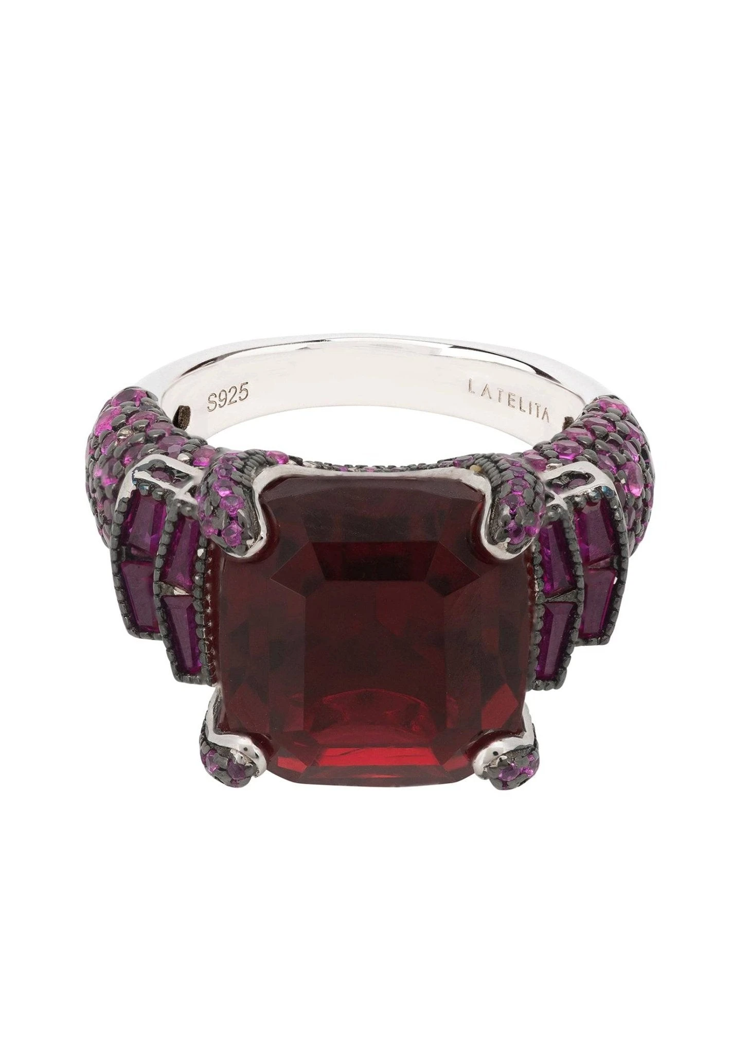 Latelita Seasons Cocktail Ring Autumn Ruby Silver 3 Latelita Seasons Cocktail Ring Autumn Ruby Silver - Image 3