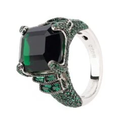 Latelita Seasons Cocktail Ring Solstice Emerald Silver