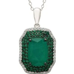 Latelita Seraphina Pendant Necklace Silver Colombian Emerald