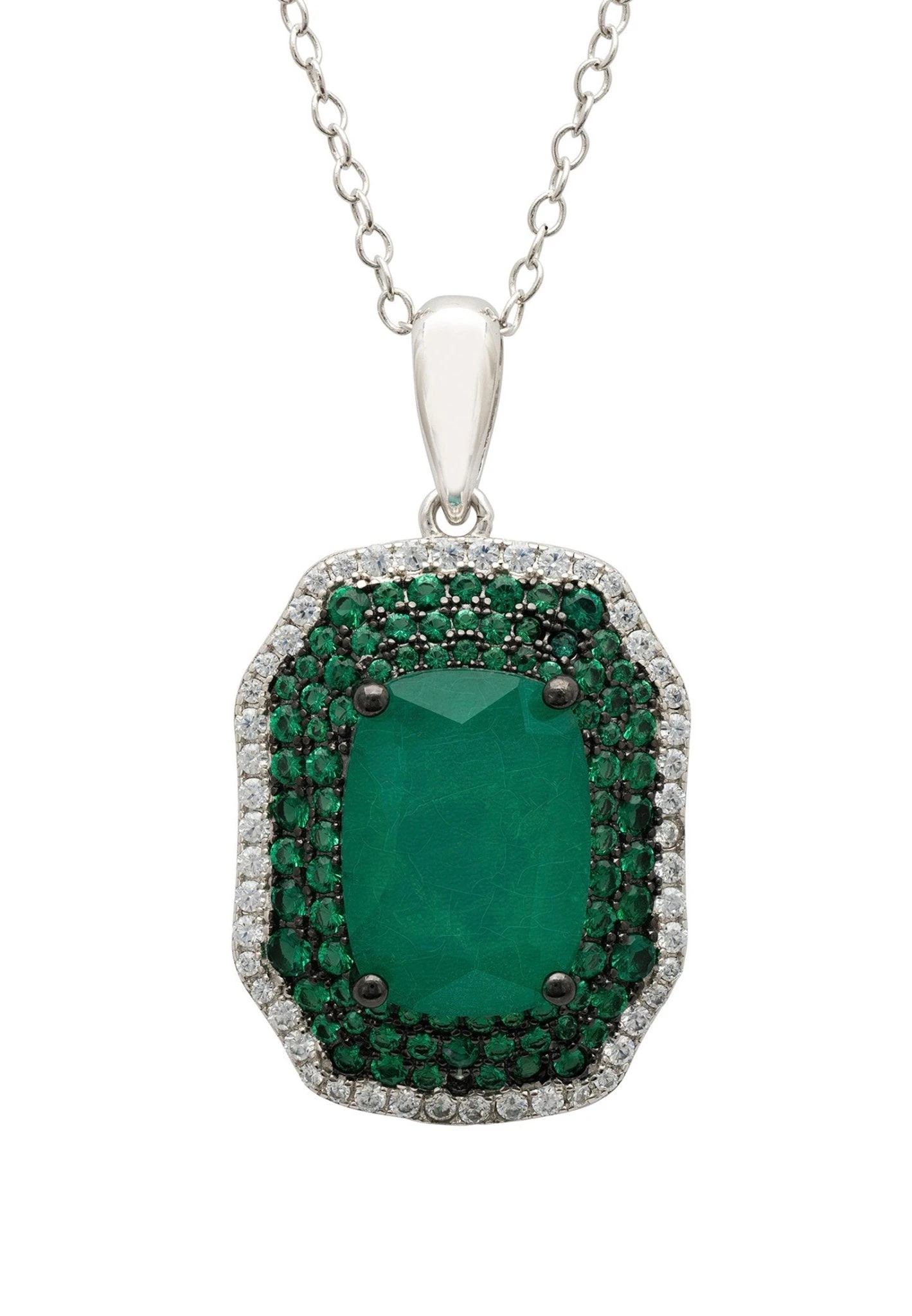 Latelita Seraphina Pendant Necklace Silver Colombian Emerald 1 Latelita Seraphina Pendant Necklace Silver Colombian Emerald