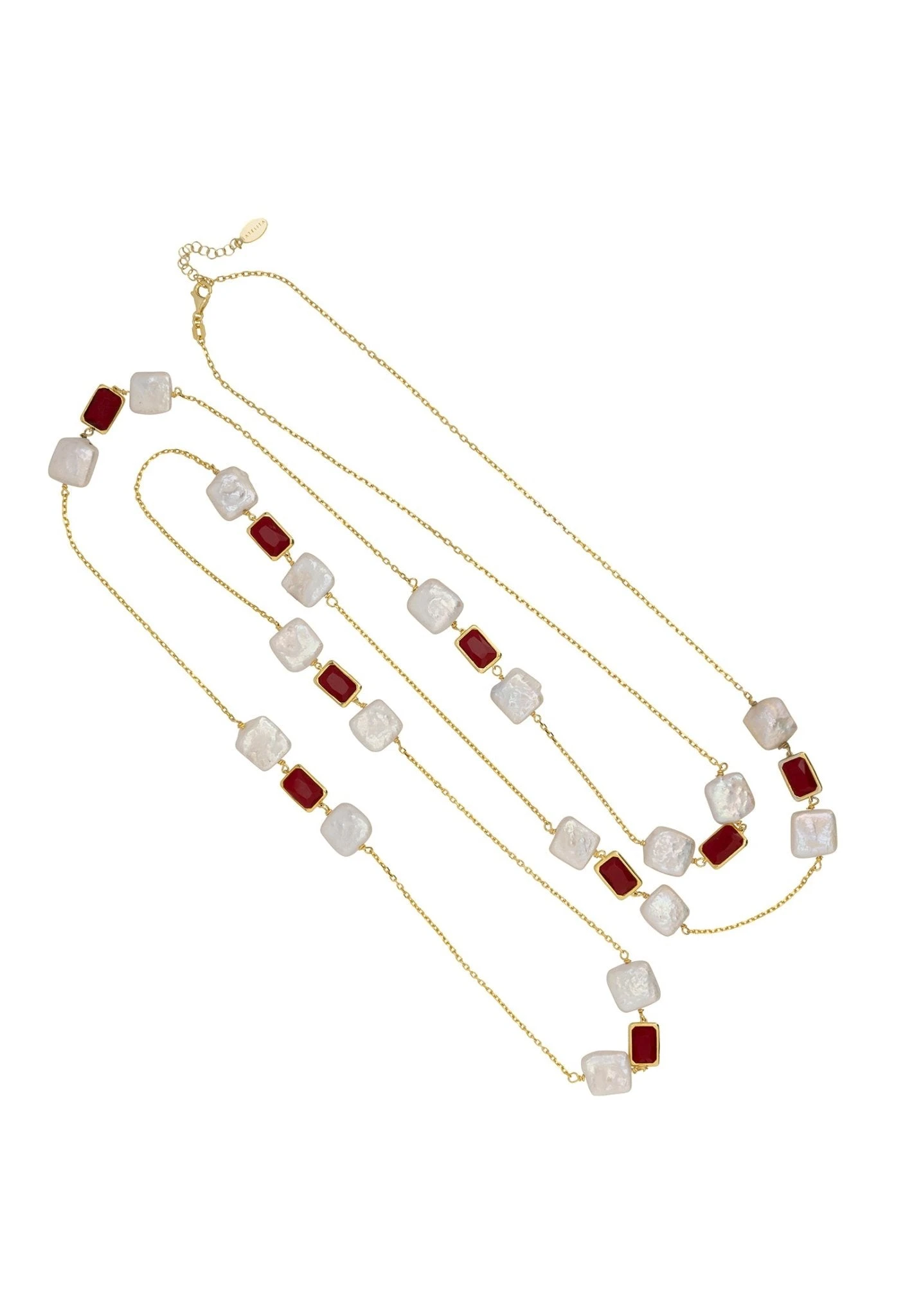Latelita Sicily 120Cm Necklace Gold Garnet 3 Latelita Sicily 120Cm Necklace Gold Garnet - Image 3