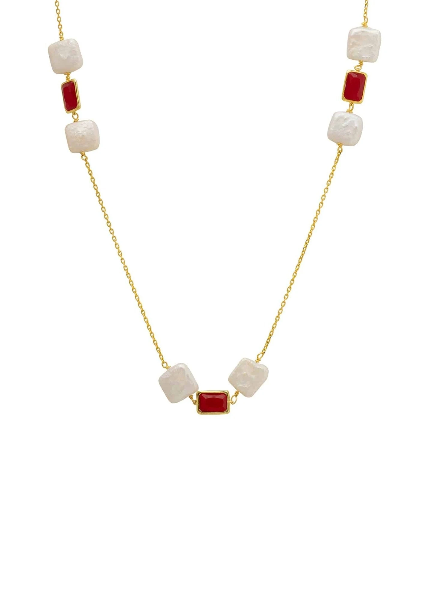 Latelita Sicily 120Cm Necklace Gold Garnet 1 Latelita Sicily 120Cm Necklace Gold Garnet