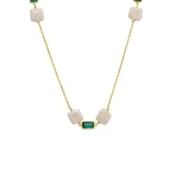 Latelita Sicily 120Cm Necklace Gold Petrol Tourmaline