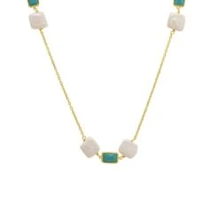 Latelita Sicily 120Cm Necklace Gold Turquoise