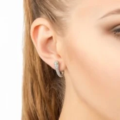 Latelita Snake Huggie Hoops Silver -Ornavique Sales snake huggie hoops silver 123631