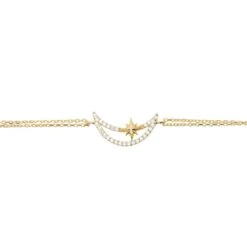 Latelita Sparkling Crescent Moon And Star Bracelet Gold -Ornavique Sales sparkling crescent moon and star bracelet gold 853598