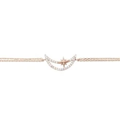 Latelita Sparkling Crescent Moon And Star Bracelet Rosegold -Ornavique Sales sparkling crescent moon and star bracelet rosegold 335320