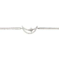 Latelita Sparkling Crescent Moon And Star Bracelet Silver -Ornavique Sales sparkling crescent moon and star bracelet silver 273983